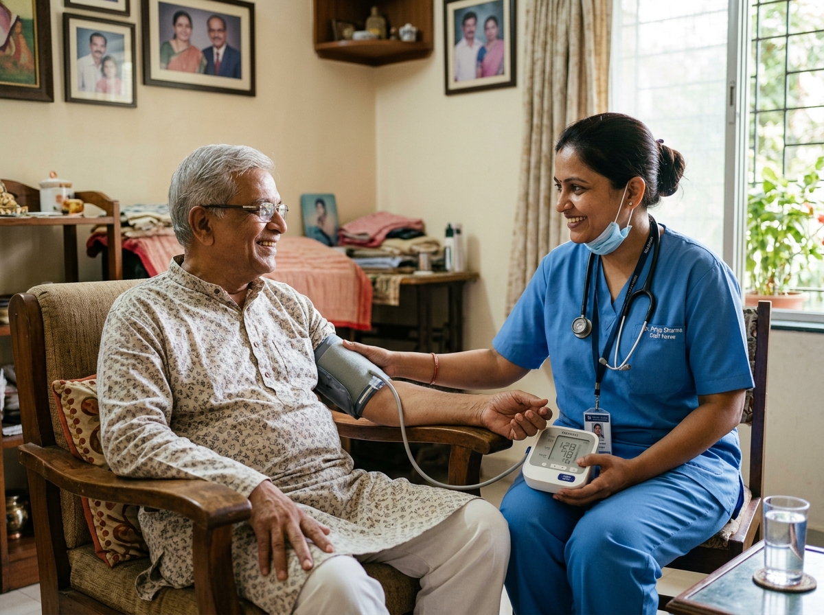 Home elder care and vital check